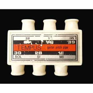Tempus Guitar Pitch Pipe 6-Note White Compact Tuner